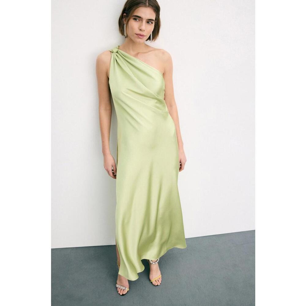 Tanya Taylor Green Stassi Dress Size 4 with fabric pull